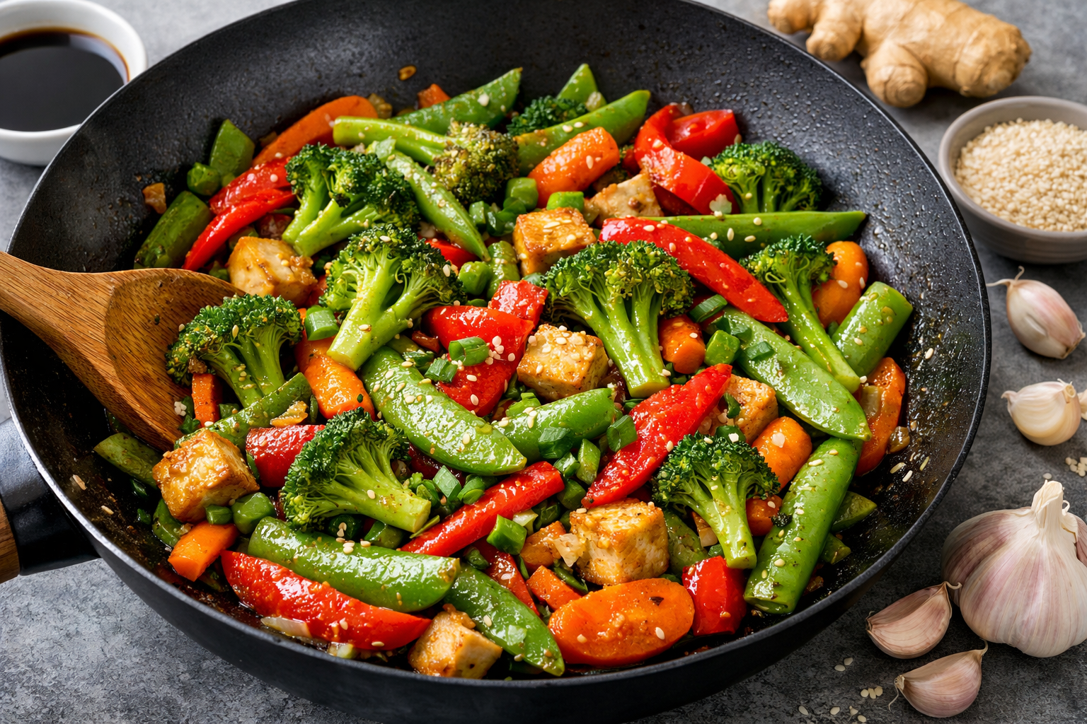 Ginger Garlic Vegetable Stir-Fry