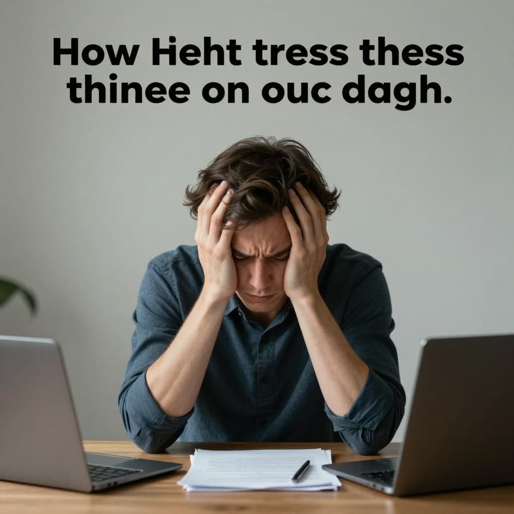 A person sits at a desk with head in hands, looking overwhelmed.