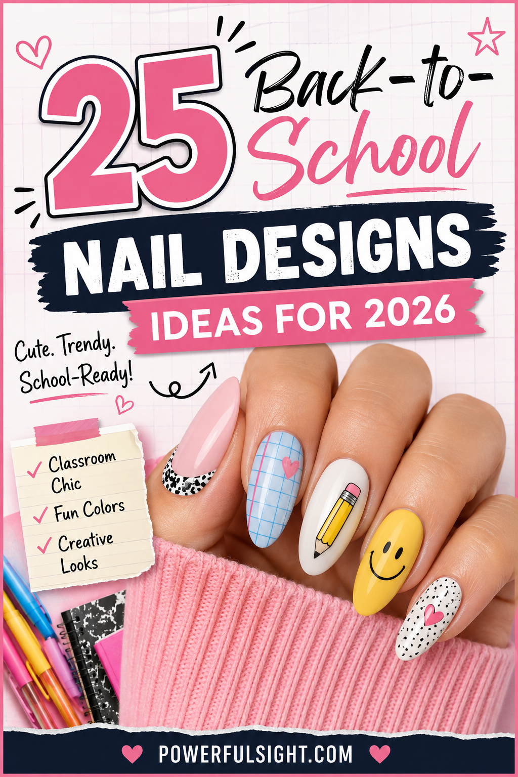 25 Back-to-School Nail Designs Ideas For 2026