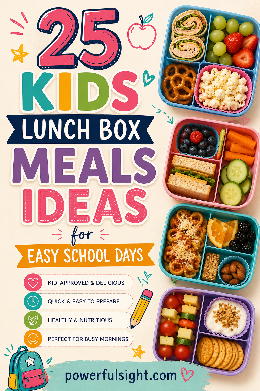 25 Kids Lunch Box Meals Ideas for Easy School Days