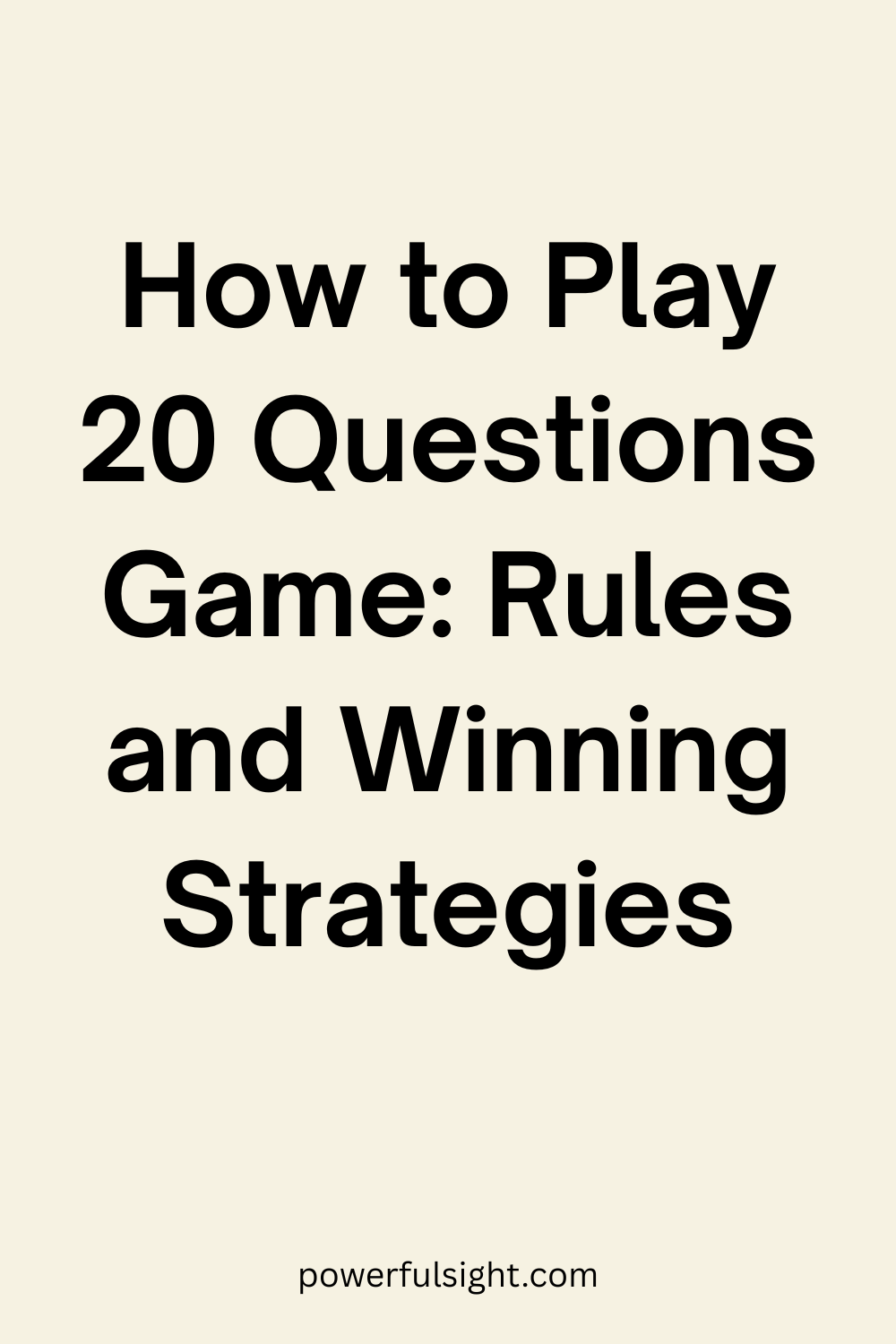 How to play 20 Questions