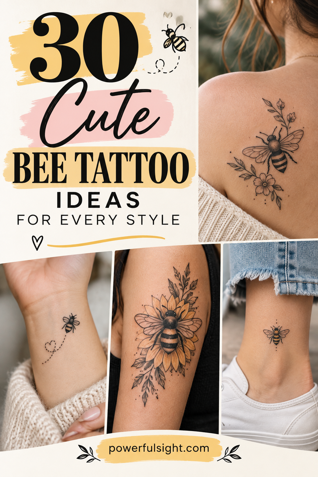 30 Cute Bee Tattoo Ideas for Every Stylev
